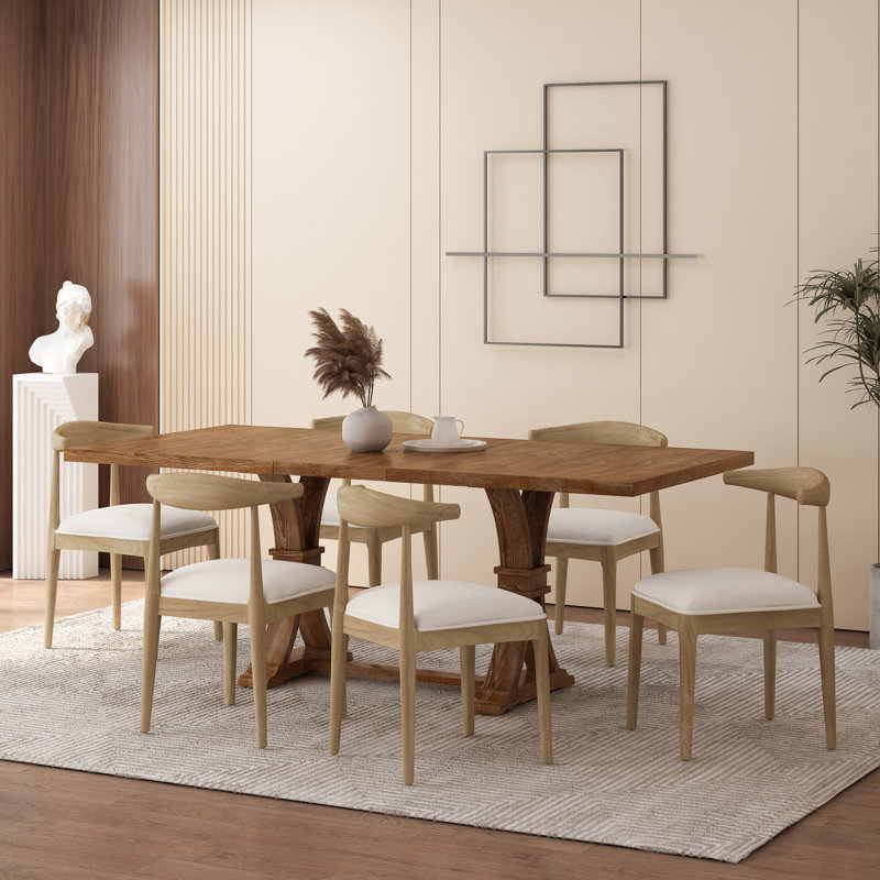 Ensemble de salle à manger extensible Jojuan, Beige
