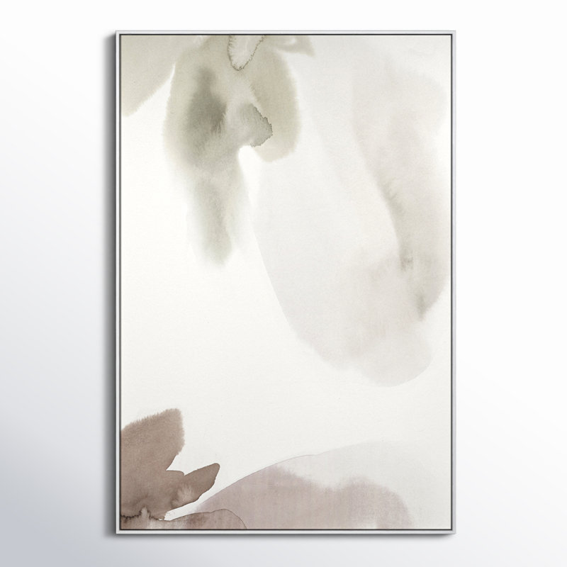 Weslyn Hopeful I - Floater Frame Painting on Canvas, White Framed, 61.5" H x 41.5" W x 2" D