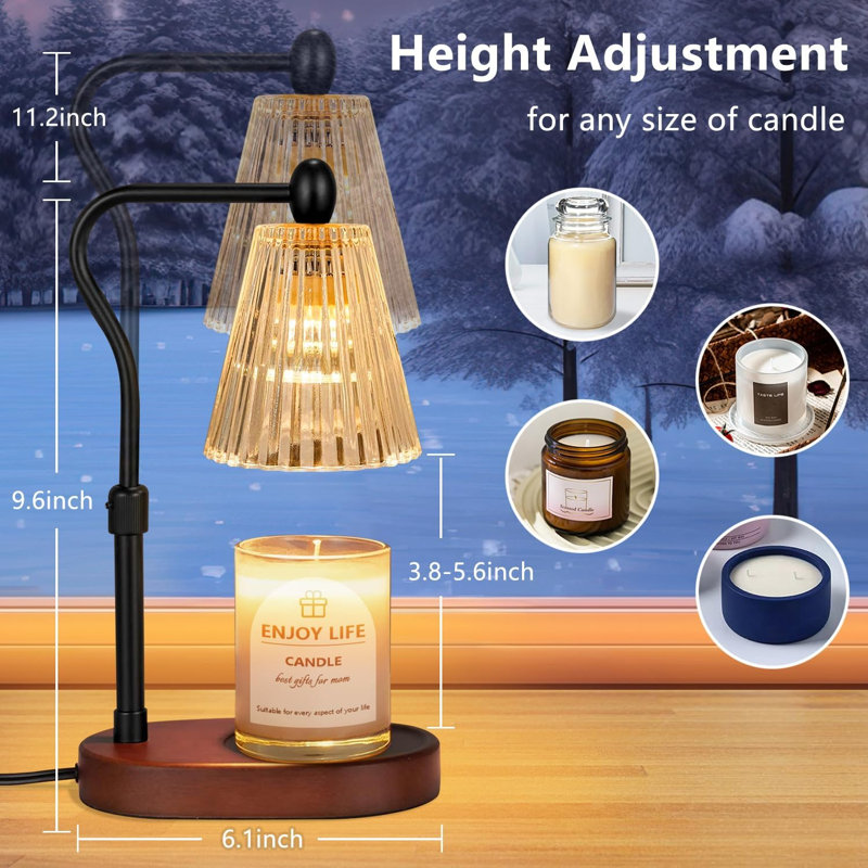 Lampe-bougie avec gradateur, Noyer
