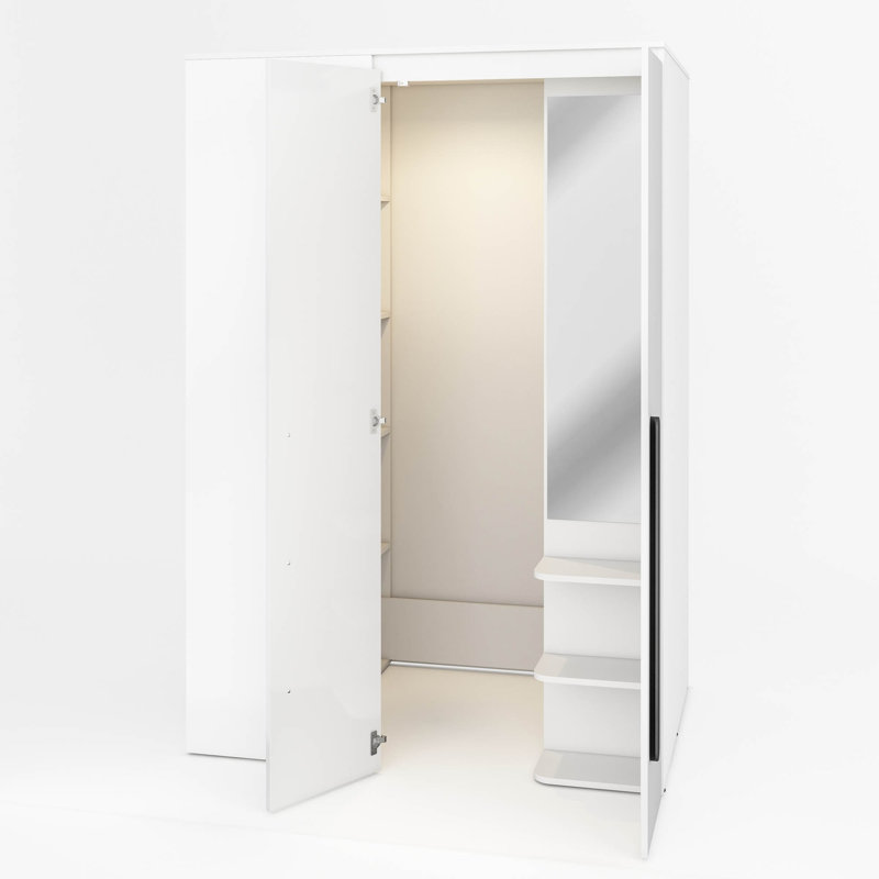2 Door Manufactured Wood Wardrobe, Blue