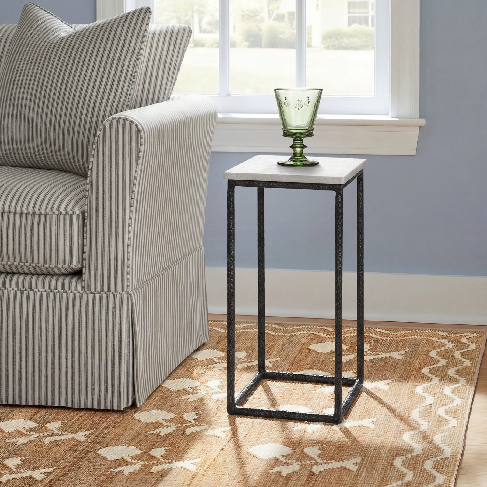 10" Genuine Marble End Table