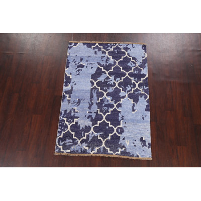 Contemporary Abstract Oriental Area Rug 4x6