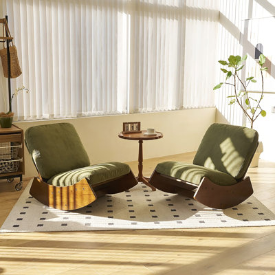 Chaise berçante confortable, fauteuil oscillant rembourré de haute qualité, structure en bois massif, parfaite pour les réglages multiples du fauteuil de lecture pour la chambre à coucher, le salon, la chambre de bébé, ensemble de 2