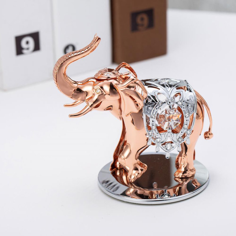 Figurine éléphant en cristal garniture cloutée Nauvoo