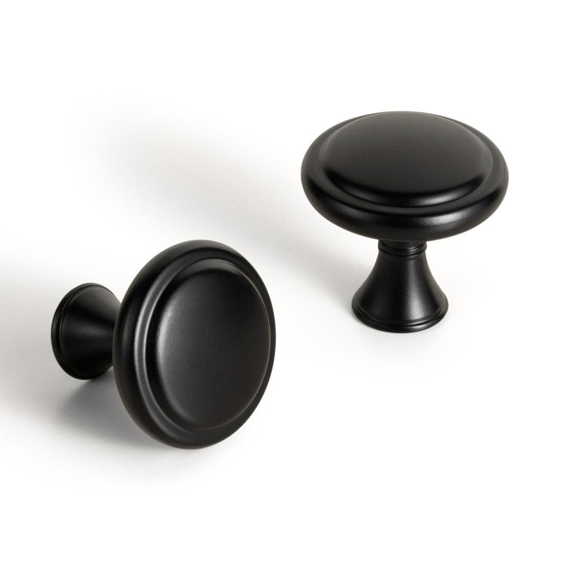 Boutons d'armoire d'inspiration rétro 1 1/4 po, Noir