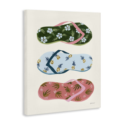  Tropical Flip Flops Canvas Wall Art by Yvette St. Amant