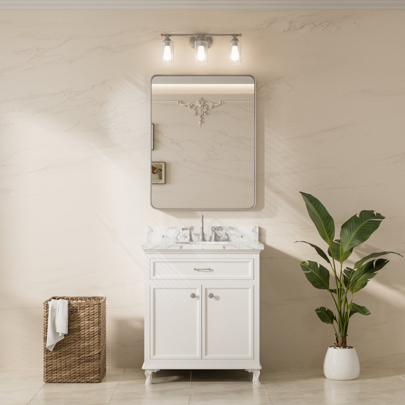 Miroir d'appoint Tyro, Argent, 36 po x 28 po, Rectangulaire