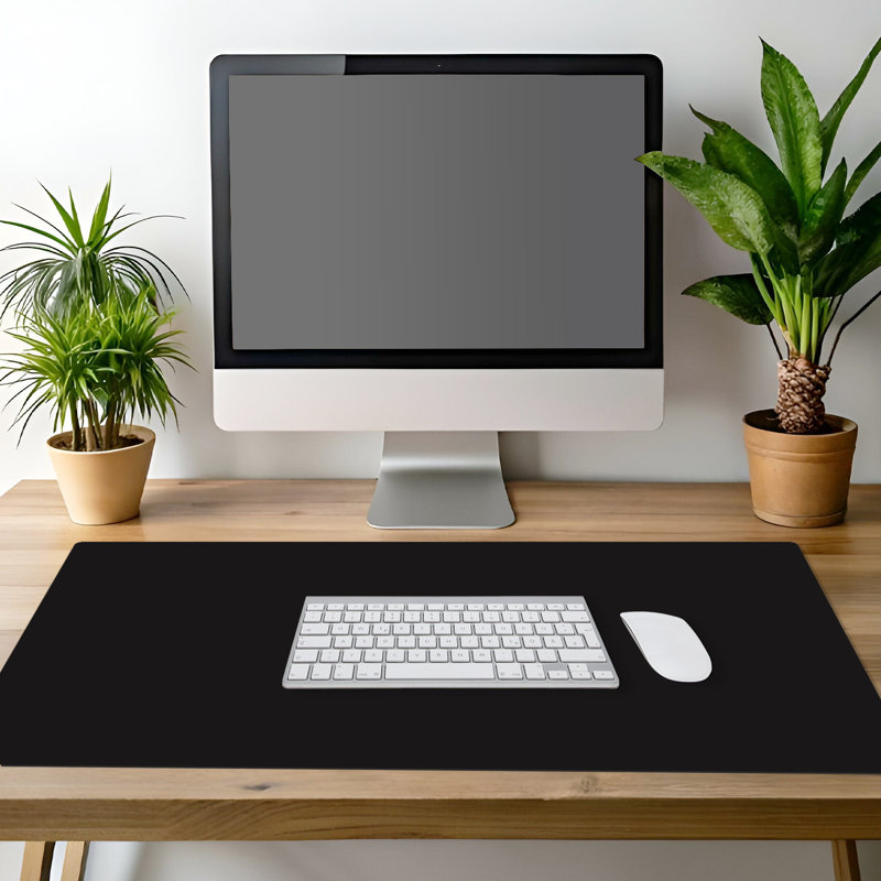 CounterArt Large Waterproof Desk Protector Mat 32" x 16", Black