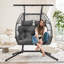 Fauteuil pour 2 personnes avec auvent Bardhyl, balancelle avec support et coussin d'air avec auvent