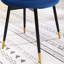 Ensemble de 4 chaises de salle à manger en tissu Contemporary, bleu