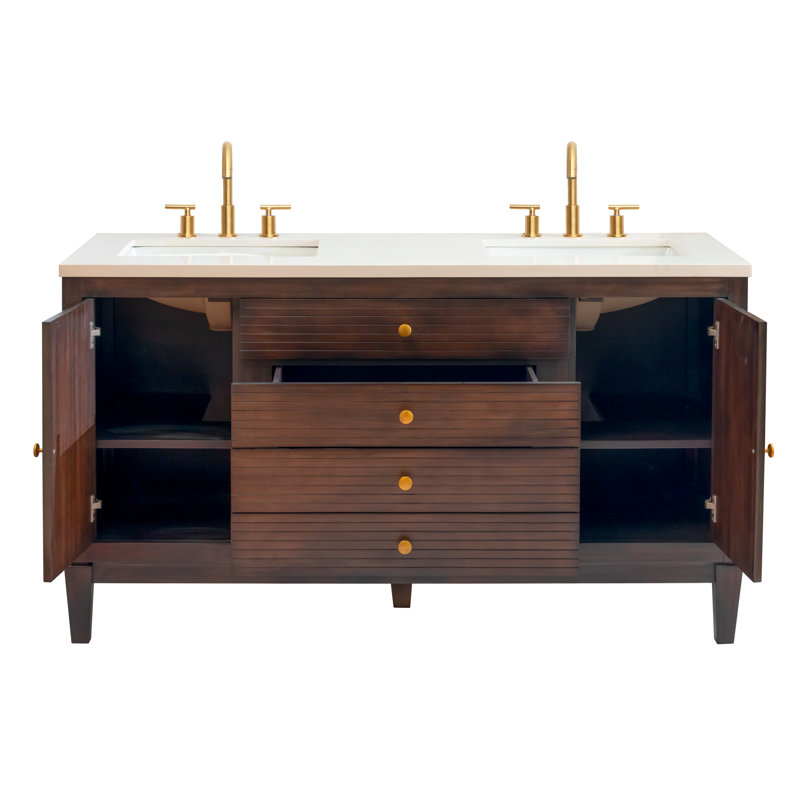 59.99988'' Double Bathroom Vanity with Marble Top