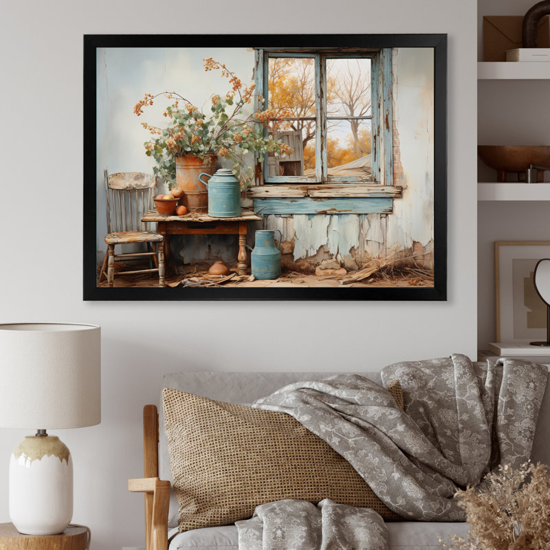 Marynn " Minimalism Farm Poteries III ", H 34 po x l 44 po x P 1,5 po, Cadre simple noir