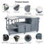 Îlot de cuisine extérieur 75,4 po, chariot à roulettes pour œuf vert XL, plateau en acier inoxydable-431877858