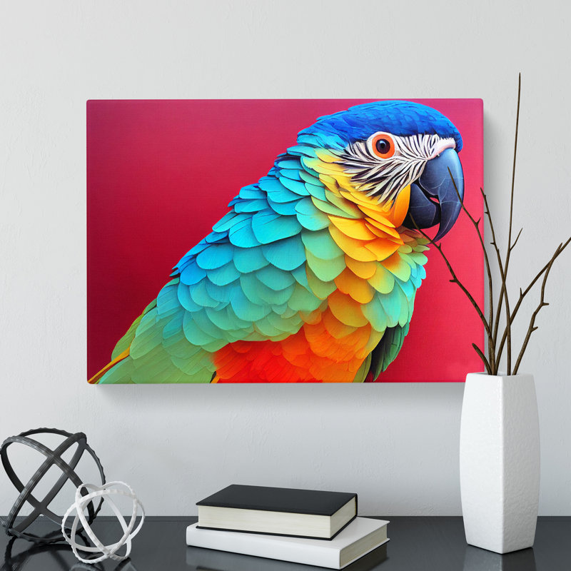Colourful Parrot Portrait Vol.3 - Wrapped Canvas, 40cm H x 60cm W x 3cm D