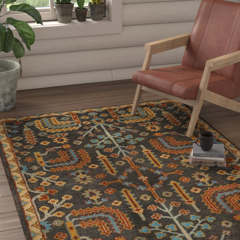 Boyd Hand Tufted Wool Southwestern Rug, Rectangle 6' x 9'
