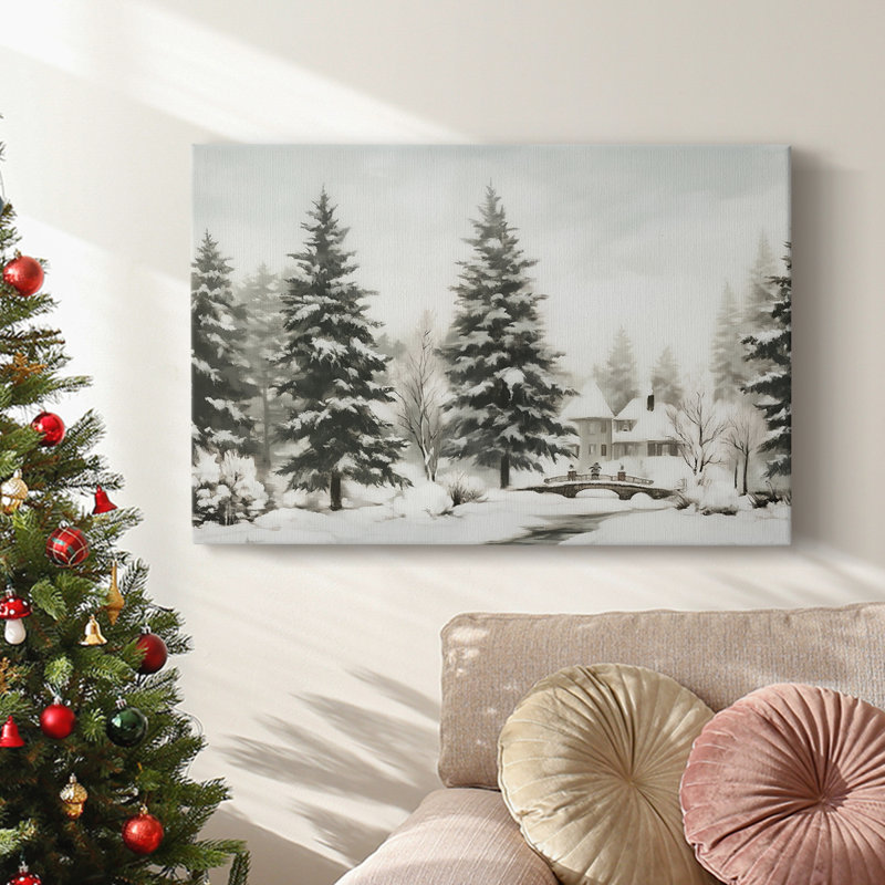 Art des Fêtes de Noël - Toile tendue avec châssis - Série 3-CXLI, H 16 po x l 24 po