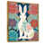 Toile avec cadre flottant or