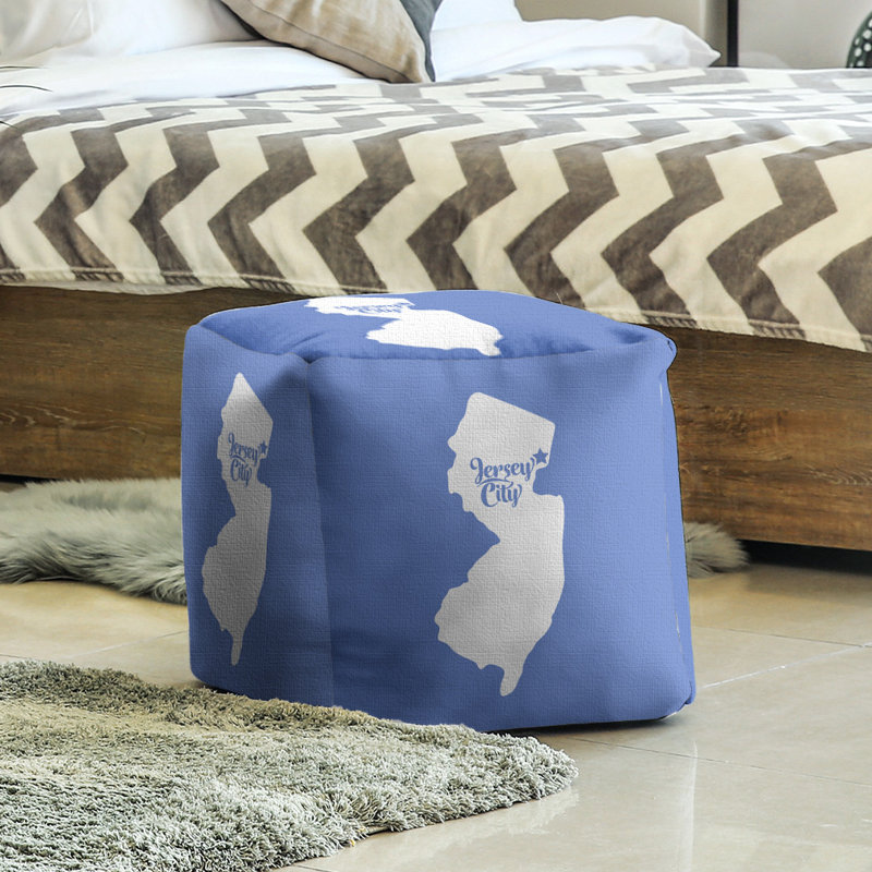 Repose-pieds cube jersey city new jersey, bleu