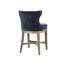 Tabouret de comptoir avec siège pivotant à 360 degrés - Bleu marine, base en bois massif, capacité de 300 lb, fonction pivotante élégante au choix