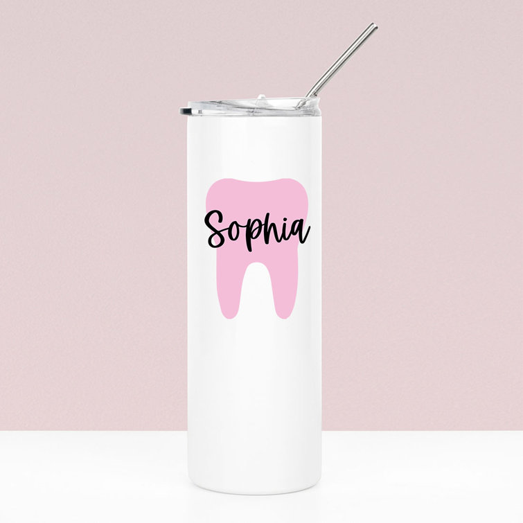 Andaz Press Personalized Teacher Appreciation Tumbler with Lid and Straw - 20 oz Skinny Tumbler BPA-Free Best Teacher Ever Custom Name Insulated