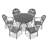 7-Piece Set Of Cast Aluminum Patio Furniture With Brown Cushions-1608953916-1608953917
