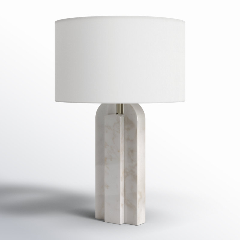 Marble Table Lamp, 26" H x 16" W x 16" D