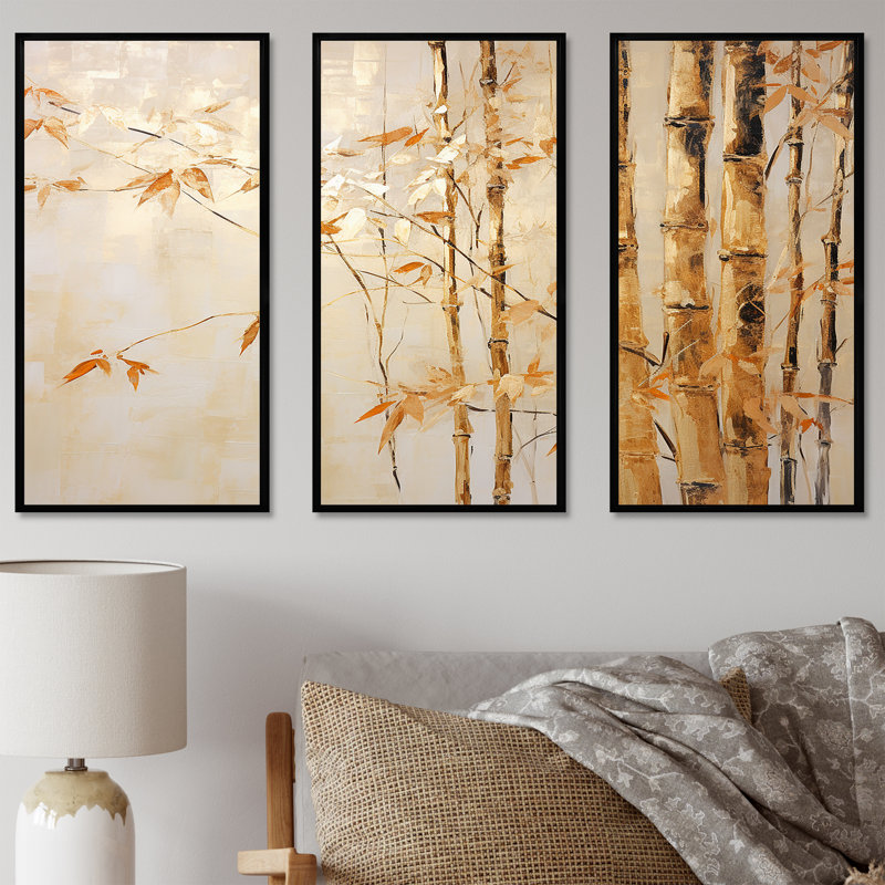 «Blue Mom and Zen Zen Moment», ensemble d'art mural sur toile en bambou, H 28 po x l 36 po x P 1 po, Cadre flottant noir