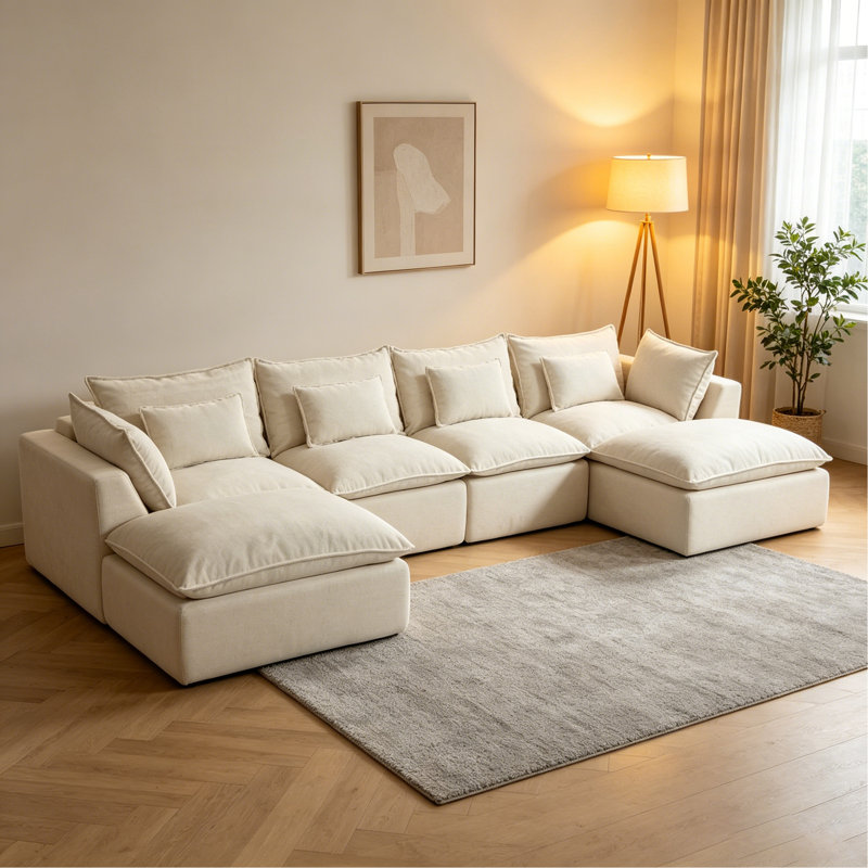 Canapé modulaire surdimensionné Boneless Cloud Couch, Blanc antique