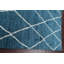 Tapis unique en laine noué à la main bleu / blanc nouvel âge 6 pi 7 po x 9 pi 8 po