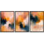 Peinture orange, orange, triptyque, abstrait, peinture moderne et colorée, coups de pinceau-101791609-101791610
