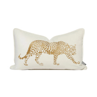 Leopard Black & White Cheetah Lumbar Pillow