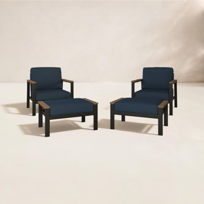 Townsend Patio Chair Sunbrella® Cushions and Ottoman