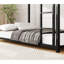 Lit superposé simple au-dessus d'un lit bas, structure de lit en acier noir, acier de haute qualité, conception sécuritaire avec rail pleine longueur, assemblage facile, limite supérieure de 350 lb, inférieure de 500 lb, idéal pour les pièces communes