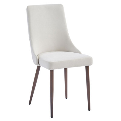 Ensemble de 2 chaises de salle à manger en tissu et noyer Mike