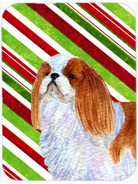Planche à découper en verre de noël caroline de canne à sucre English Toy Spaniel