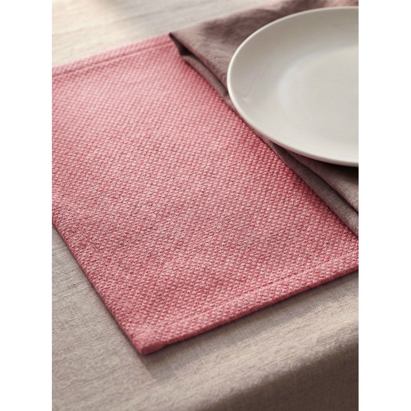 Navy Blue Drift Weave Indoor Outdoor Placemat, Pink