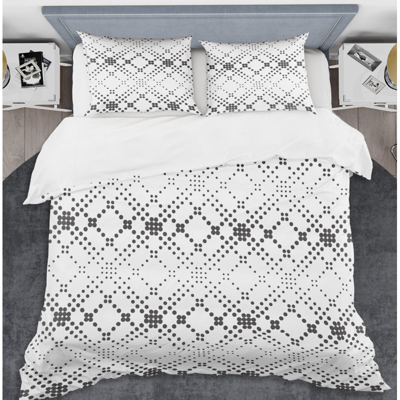 Ensemble de housse de couette rétro Minimal IX Mid-Century, Housse simple + 1 taie décorative