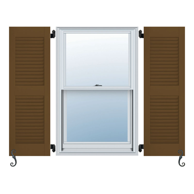 Atlantic Louvered Shutters, Federal Brown, 19", 60"