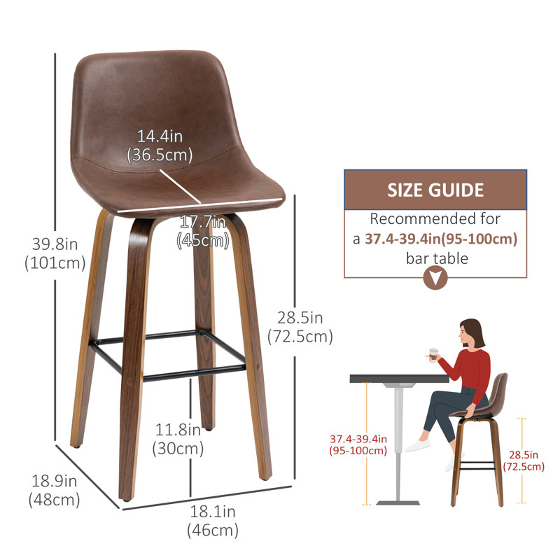 Tabouret de comptoir 25,6 po Marengo, Brun