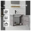 Meuble-lavabo flottant de 20 po avec lavabo, porte à fermeture en douceur et boîte en contreplaqué gris avec portes en panneau de particules