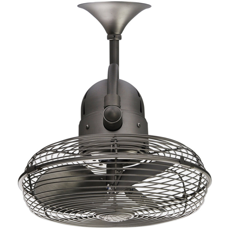 13" Oscillating Wall Mounted Fan, Brushed Nickel