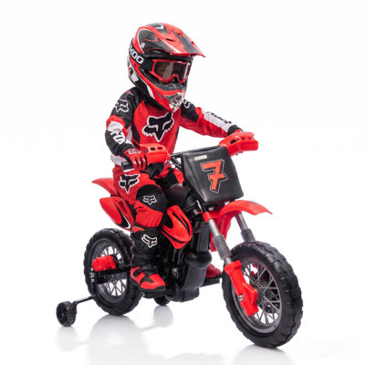 Moto électrique 12V pour enfants avec deux moteurs, conception stable à trois roues, lumières et sons pour les débutants