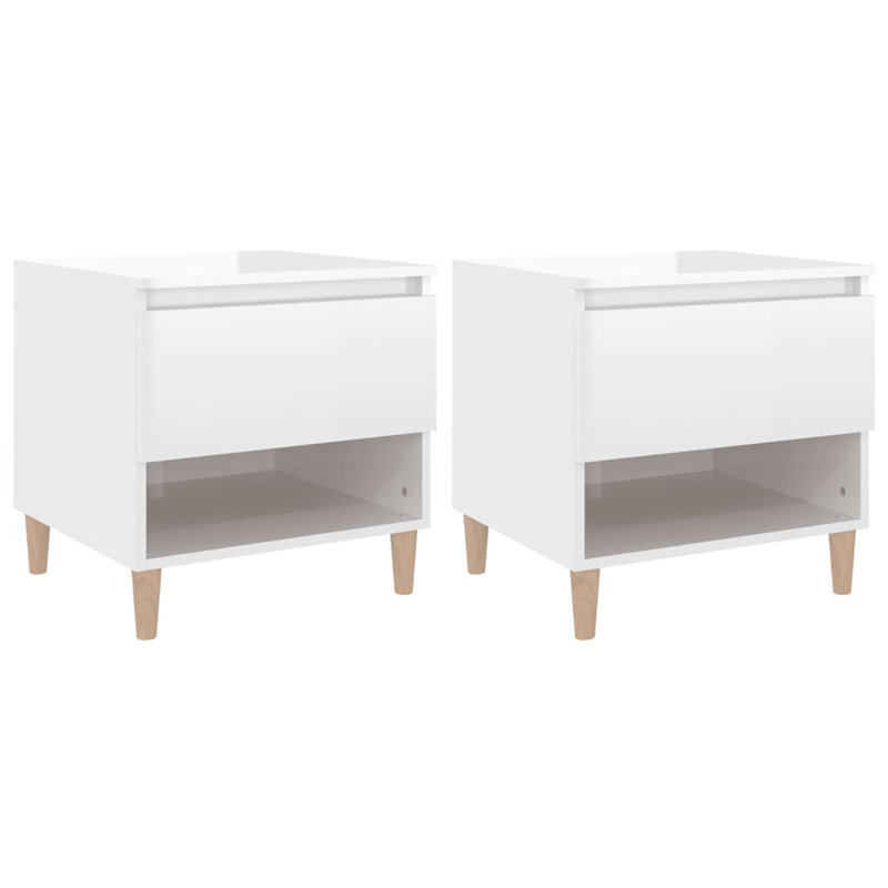 Norda 50cm W Solid + Manufactured Wood Bedside Table