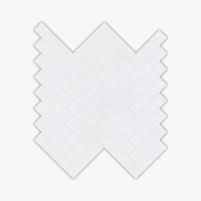 Thassos White Polished 1x4 Herringbone Marble Mosaic