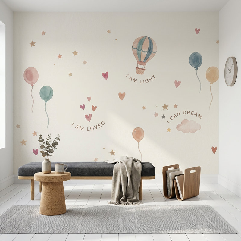Papier peint montgolfière, Peler et coller, 200 po x 120 po