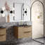 Kora Art 40" Fluted Wall-Mounted Single Bathroom Vanity with Integrated Ceramic Top & Handles-75832232-75825111
