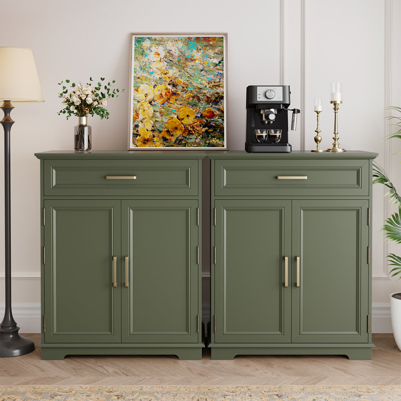 1Drawer 2-Door Accent Cabinets Chests with Storage for Living Room,Kitchen,Entryway,Dining Pantry Cabinet with 4 Hanging Shelves