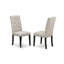 L'ensemble de salle à manger 3 pièces comprend 1 table de salle à manger moderne et 2 chaises de salle à manger en tissu de lin en daim capitonnée avec des têtes de clous - finition noire brossée-306873669-306873673