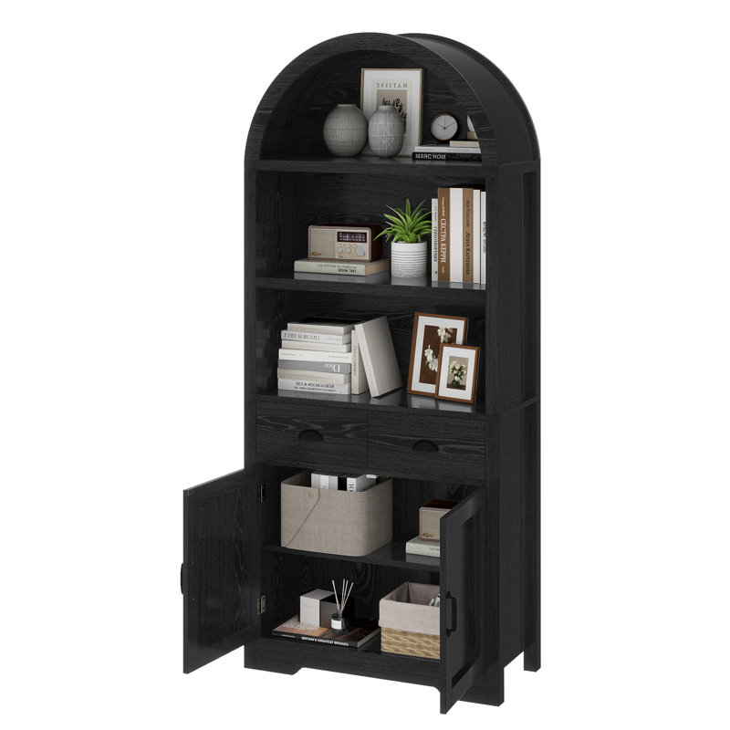 71'' Tall Arched Storage Bookcase