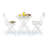 3-Piece Bistro Set with Folding Table and 2 Chairs, White-1876519353